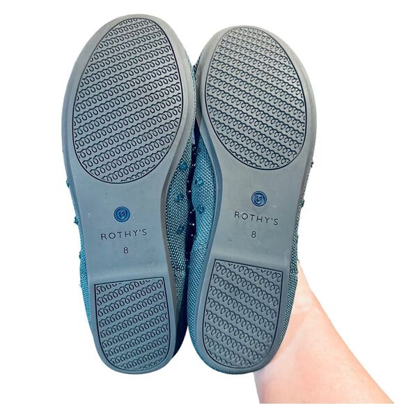 Rothy’s Custom Green Spruce Embellished Beaded Sz 8 - Picture 7 of 10